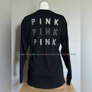 VS PINK CAMPUS BLING LONG SLEEVE TEE , ZEBRA POCKET SMALL 2019